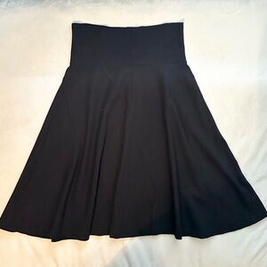 MISSONI Bell A-line Mini Skirt black viscose blend stretch skater twirl US 10